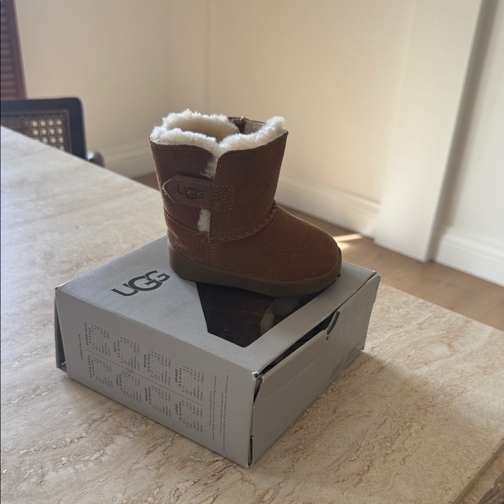 UGG Tan Baby Boots with White Lining